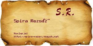 Spira Rezső névjegykártya